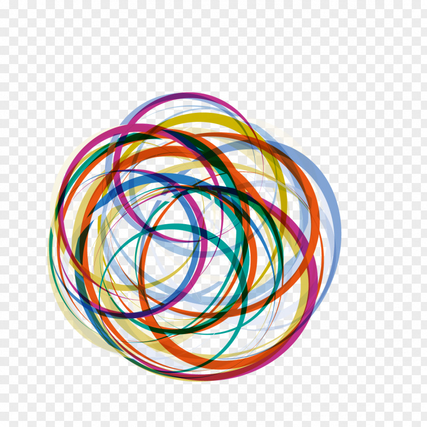 Vector Creative Circle Colorful Lines PNG