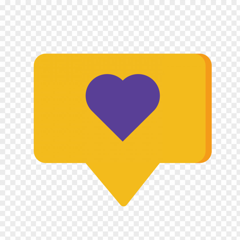 Yellow Heart-shaped Dialog Box PNG