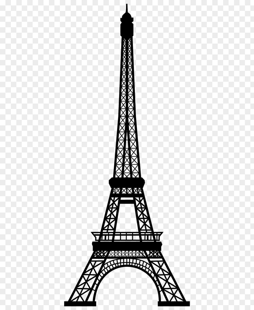 Blackandwhite Spire Eiffel Tower Drawing PNG