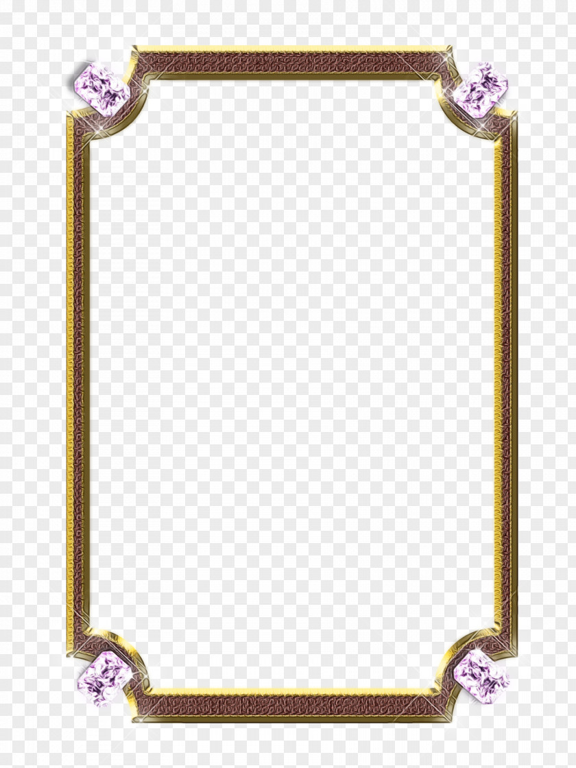Brass Rectangle Picture Frame PNG