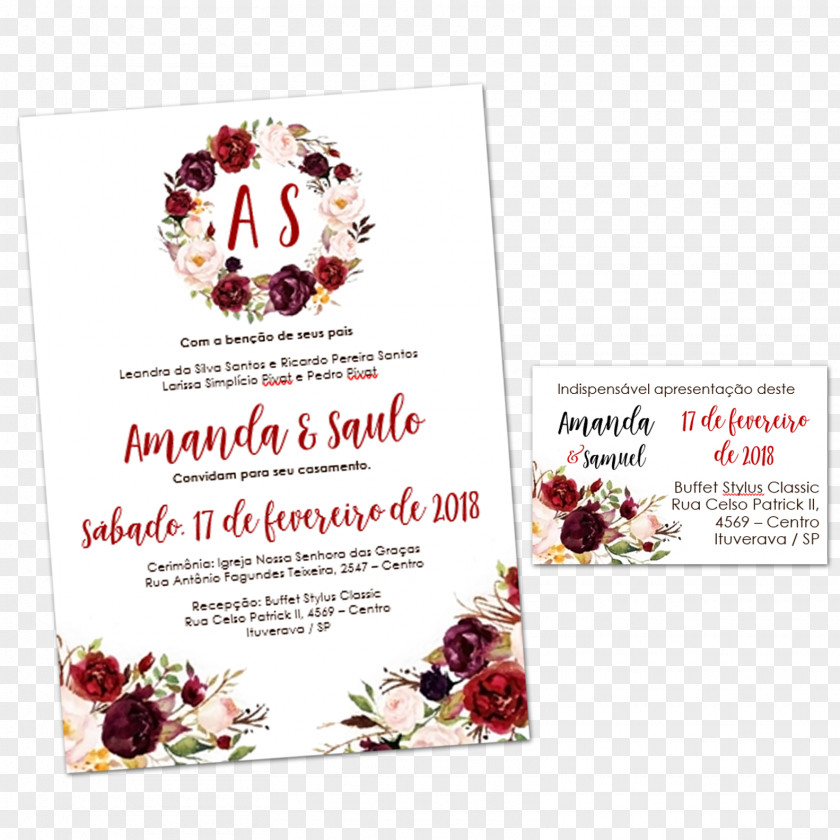 Hawthorn Petal Wedding Save The Date PNG