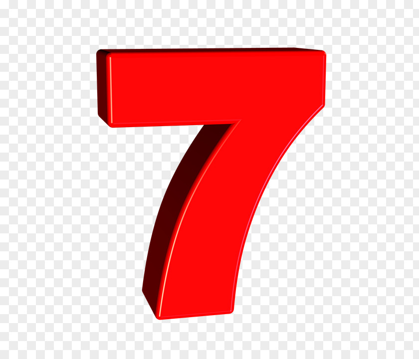 Number 7 Red Angle Design Product PNG