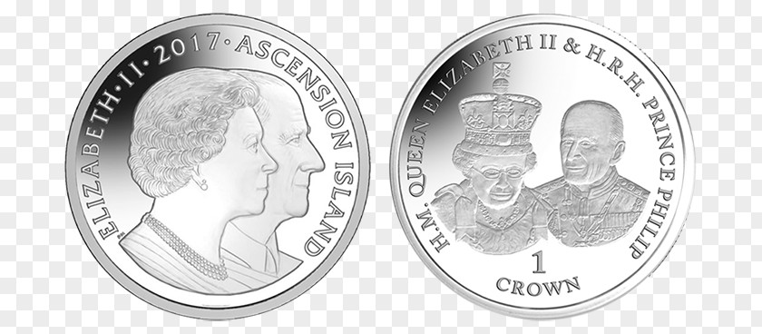 Crown Wedding Silver Coin Ascension Island Pobjoy Mint PNG