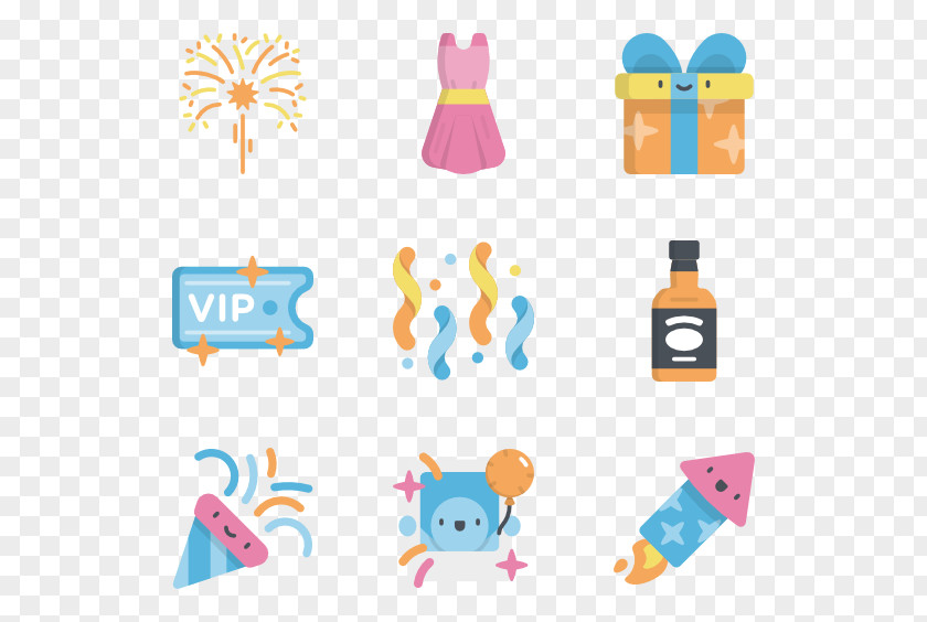 Free New Year Party Buckle Material Clip Art PNG