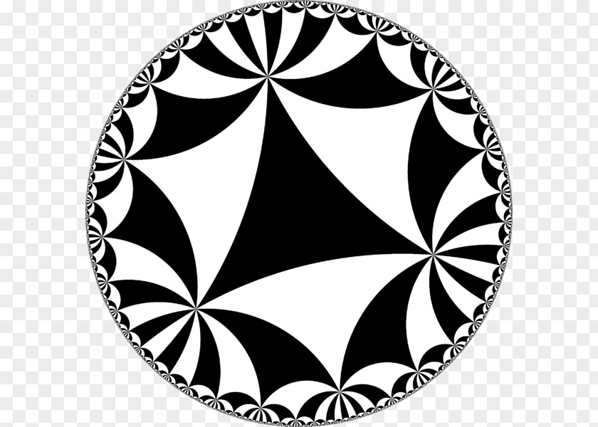Plane Hyperbolic Geometry Tessellation Poincaré Disk Model Space PNG