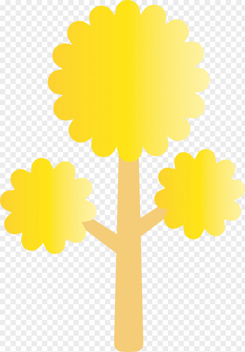 Yellow Tree Symbol Plant PNG