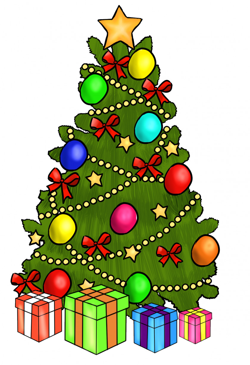 Cute August Cliparts Christmas Tree Gift Clip Art PNG