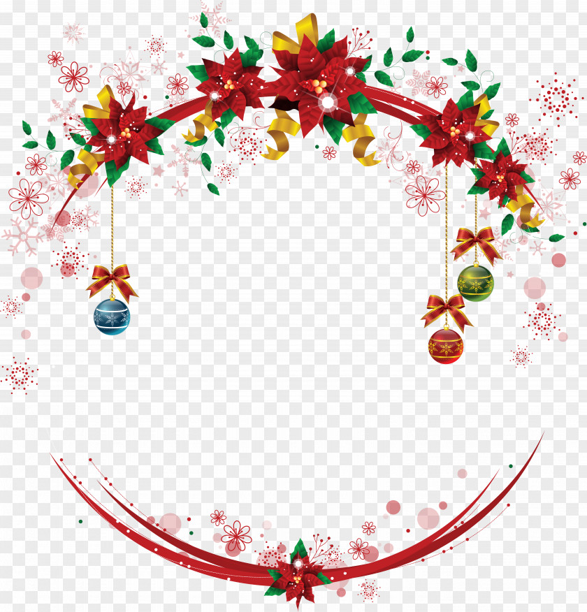 Wreath Christmas Decoration Snowflake Ornament PNG