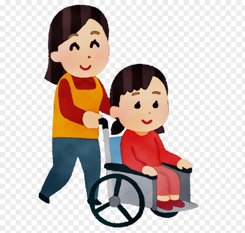 Cartoon Wheelchair Vehicle Child Riding Toy PNG