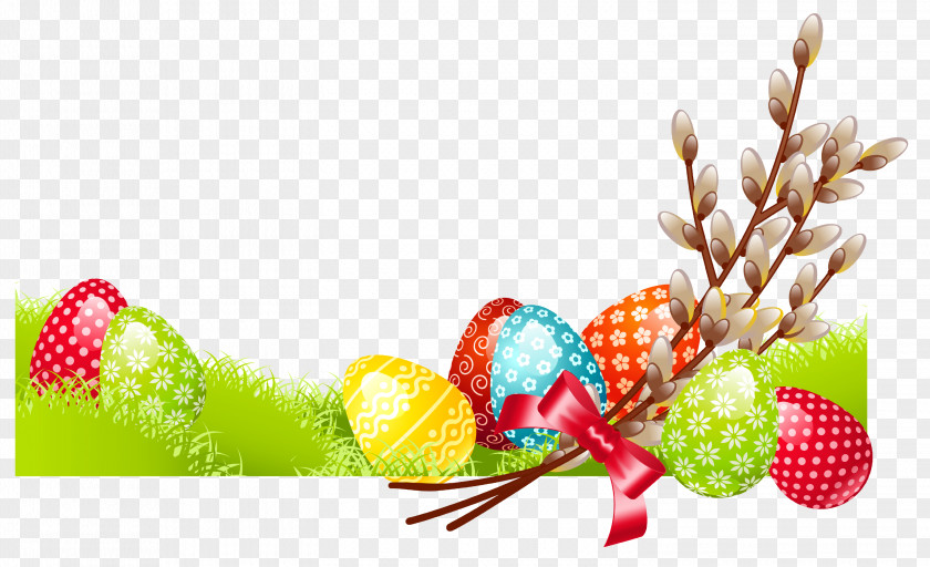 Easter Deco With Eggs Clipart Picture Happiness Greeting Wish PNG