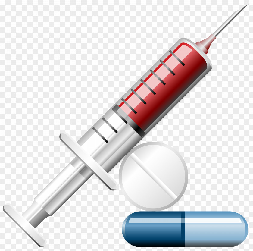 Pills Syringe Pharmaceutical Drug Tablet Hypodermic Needle Clip Art PNG