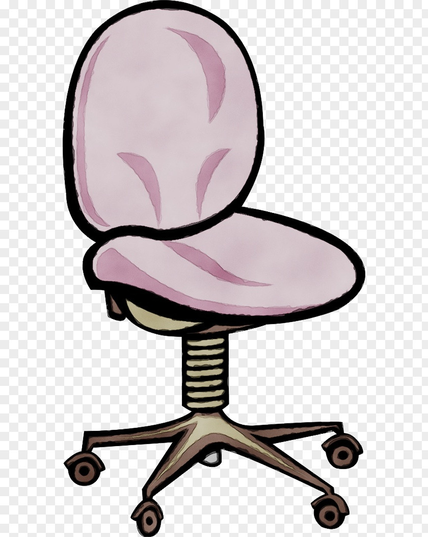 Office Chair Table Sitting Cartoon Purple PNG