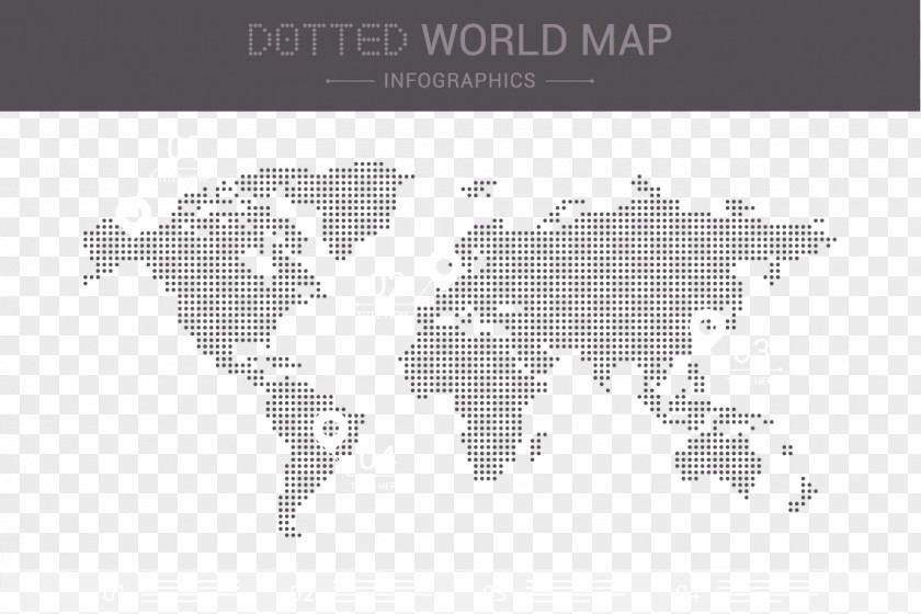 Vector Dotted World Map Earth Globe PNG