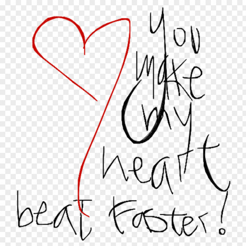 Heart Beat Faster Handwriting Love Clip Art Valentine's Day PNG