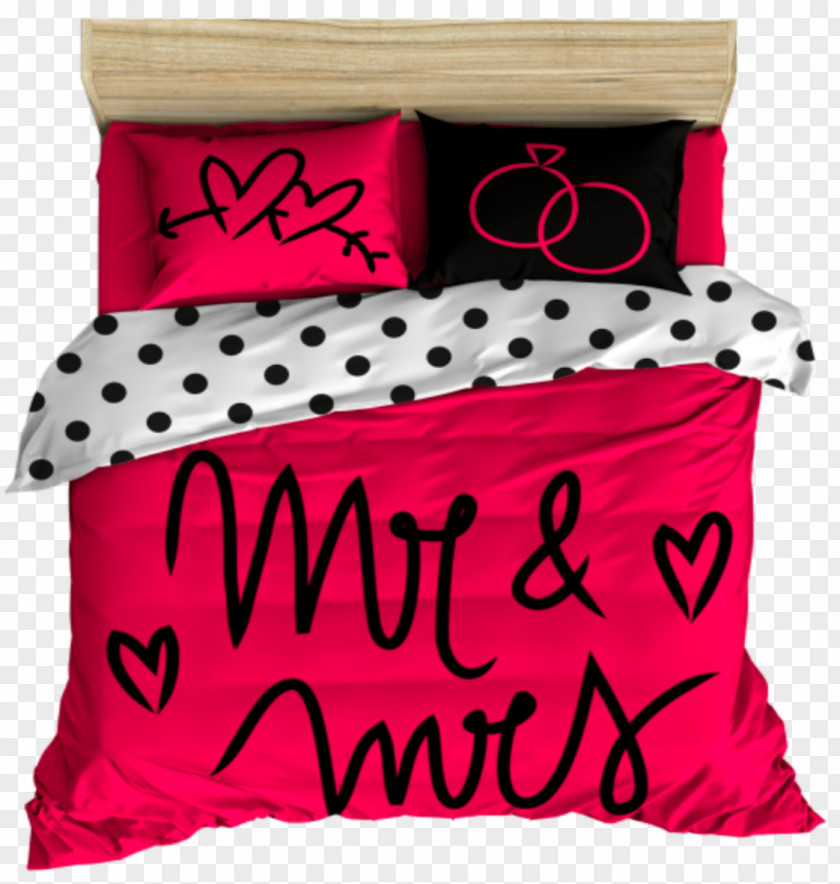 Mr. Mrs. Textile Bed Sheets Pillow Duvet Cover Linens PNG