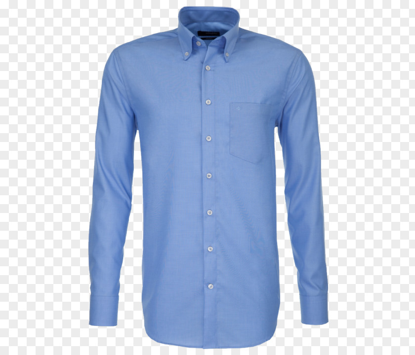 Fu Down Blue Shirt Collar Seidensticker Blouse PNG