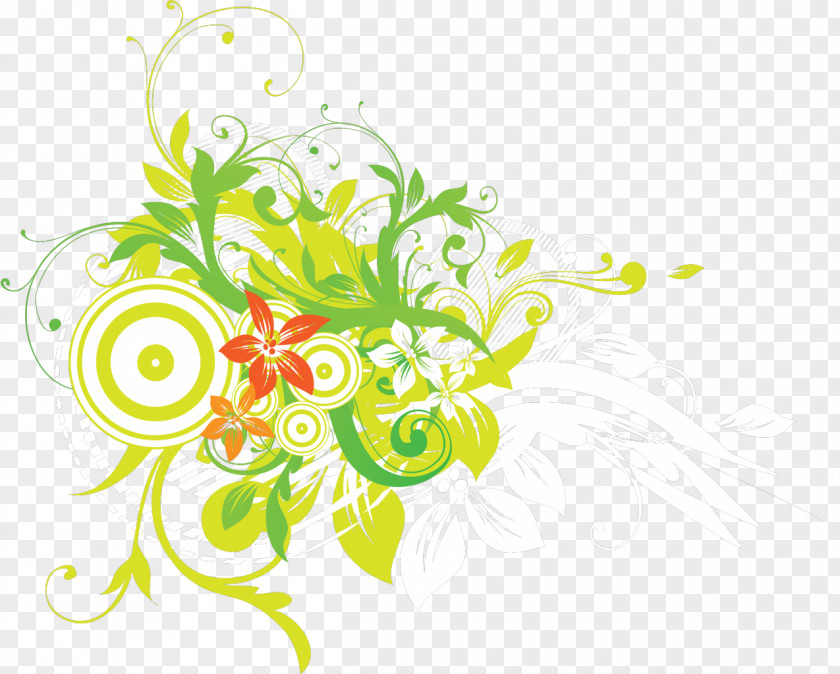 Nature Color Floral Design Clip Art PNG