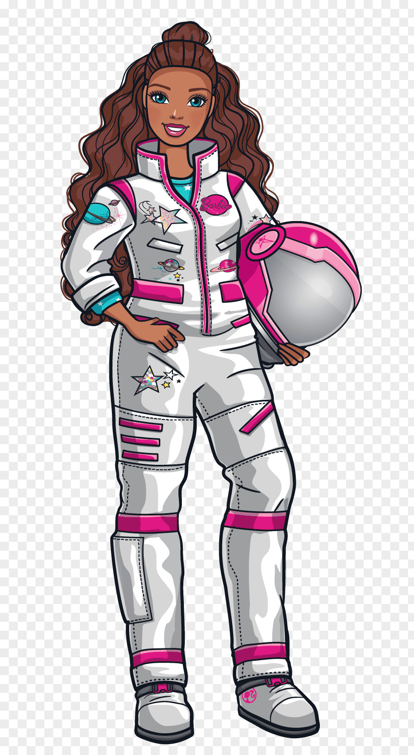 Style Pink Astronaut Cartoon PNG