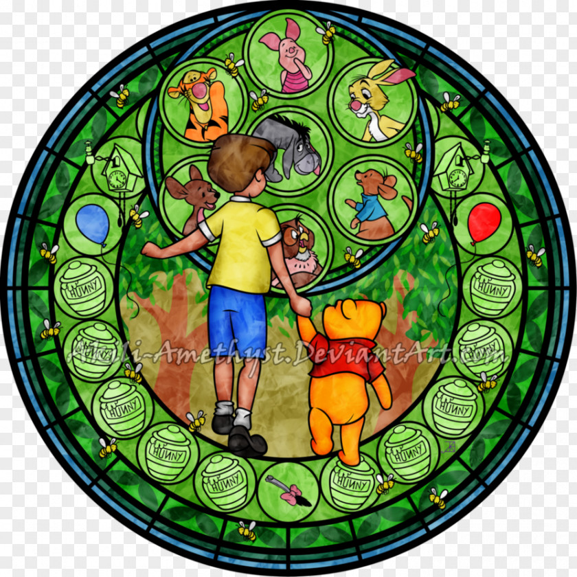 Winnie The Pooh And Tigger Too Stained Glass Window Winnie-the-Pooh PNG