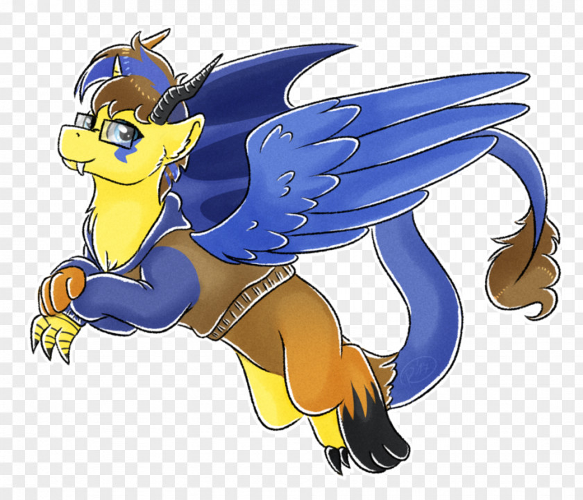 Dragon Horse Cobalt Blue Cartoon PNG