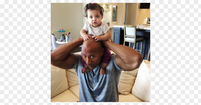 Dwayne Johnson Celebrity Father Daughter Infant Professional Wrestler PNG