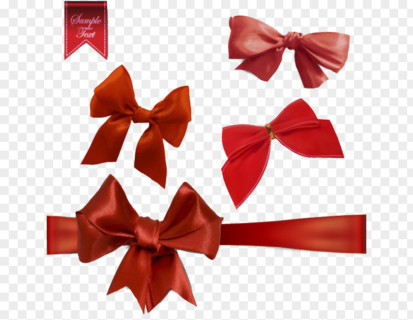 Red Bow Tie Vector Material Gift Necktie Euclidean PNG