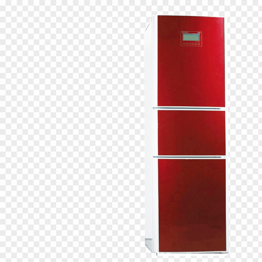 Red Smart Refrigerator Rectangle Flooring PNG