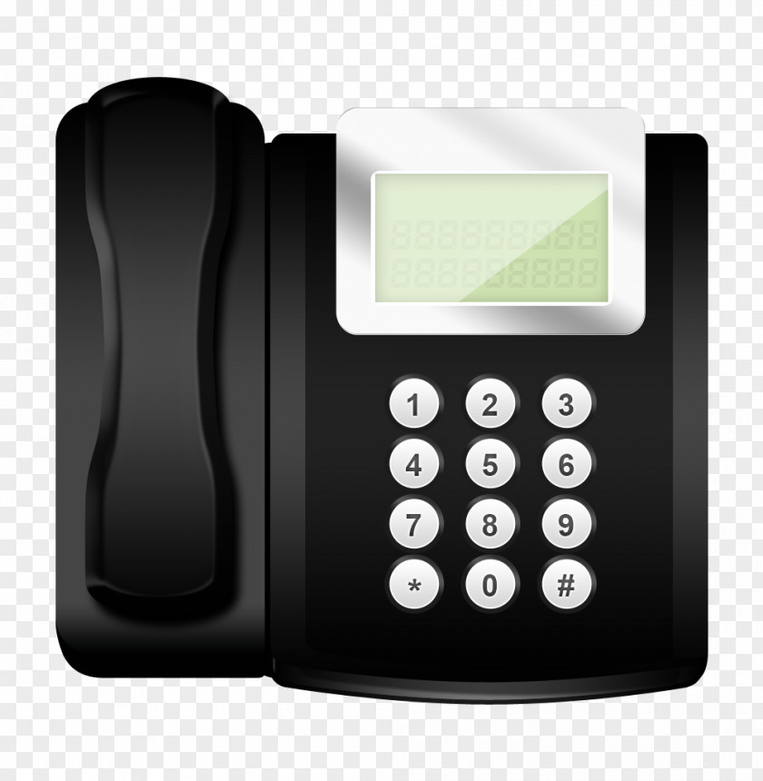 Black Phone Telephone Landline Icon PNG