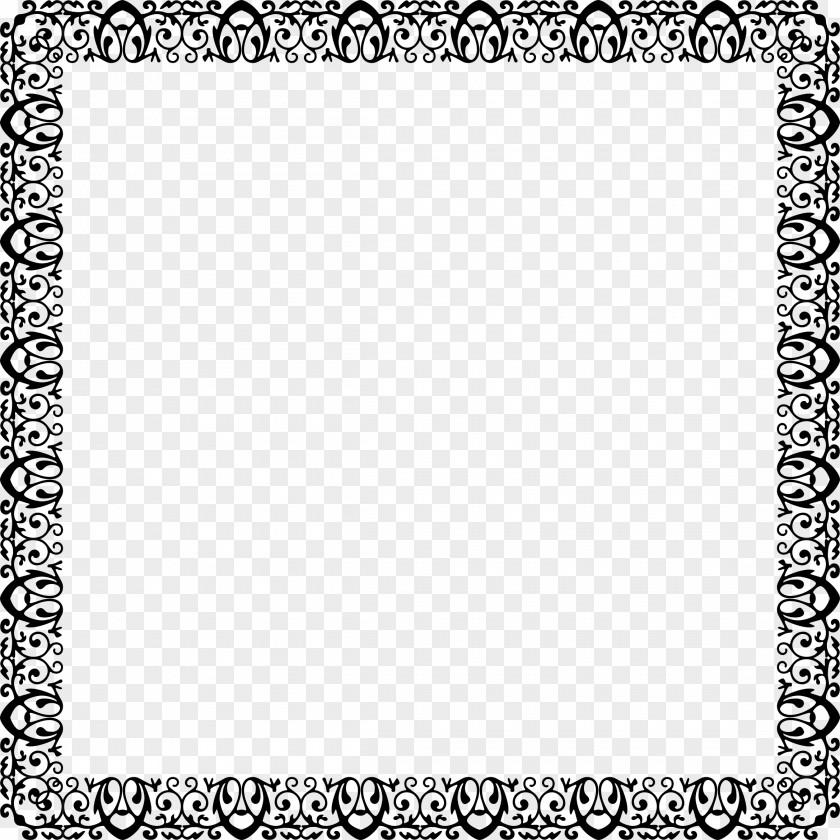 Exquisite Black Frame And White Grayscale Clip Art PNG