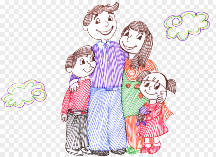Happy Family Drawing PNG