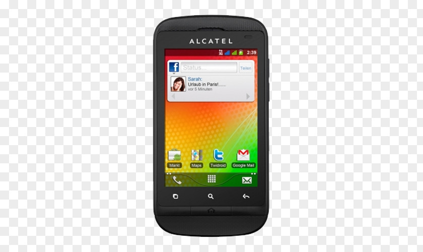Black Alcatel Mobile Telcel OT-918Mobile Terminal One Touch 990 918D 150 MB PNG