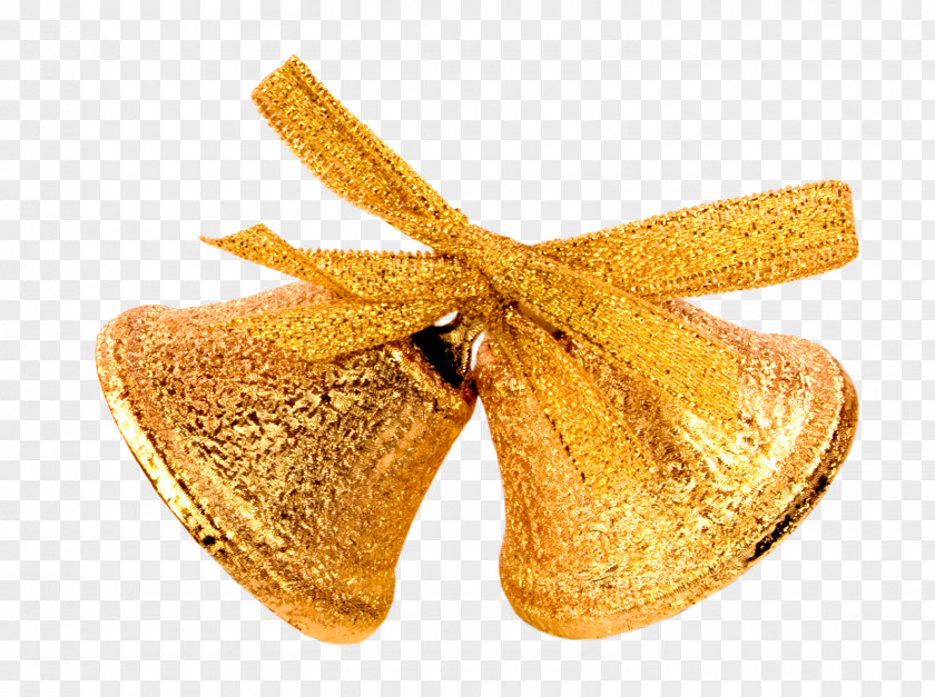 Gold Glitter Christmas Decoration Jingle Bell Clip Art PNG