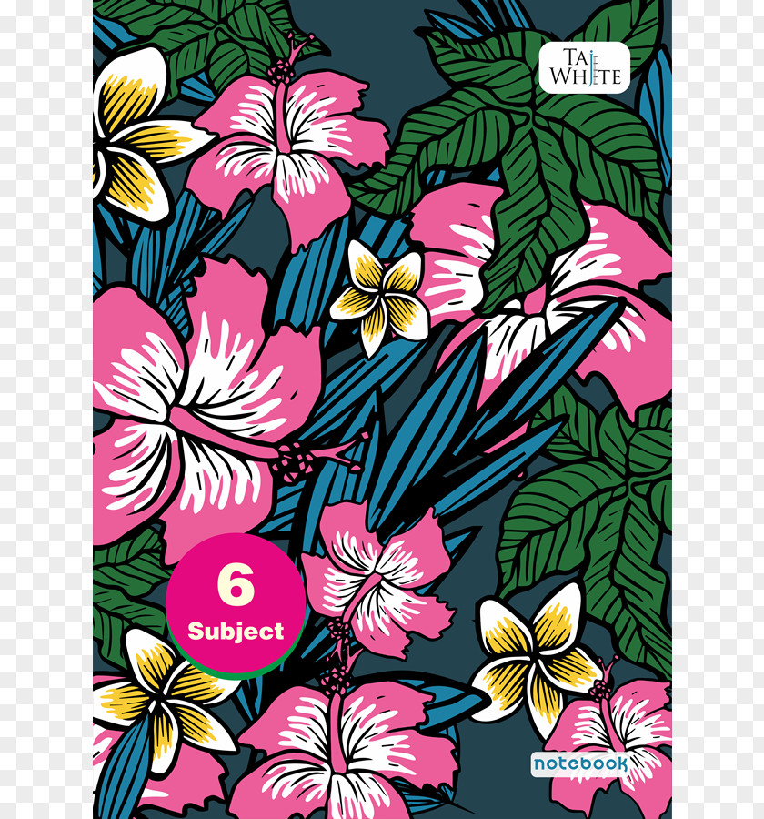 Spiral Wire Notebook Floral Design Hawaii PNG