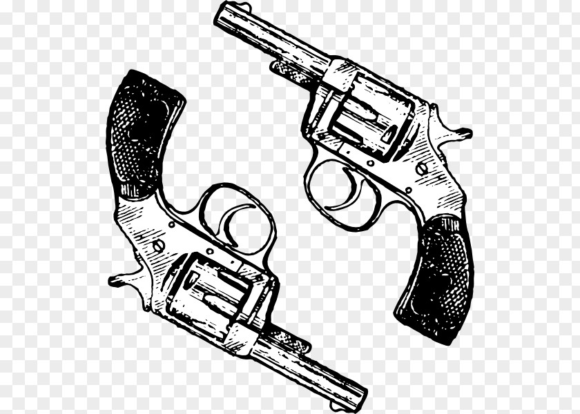Western Pistol Revolver Firearm Handgun Clip Art PNG