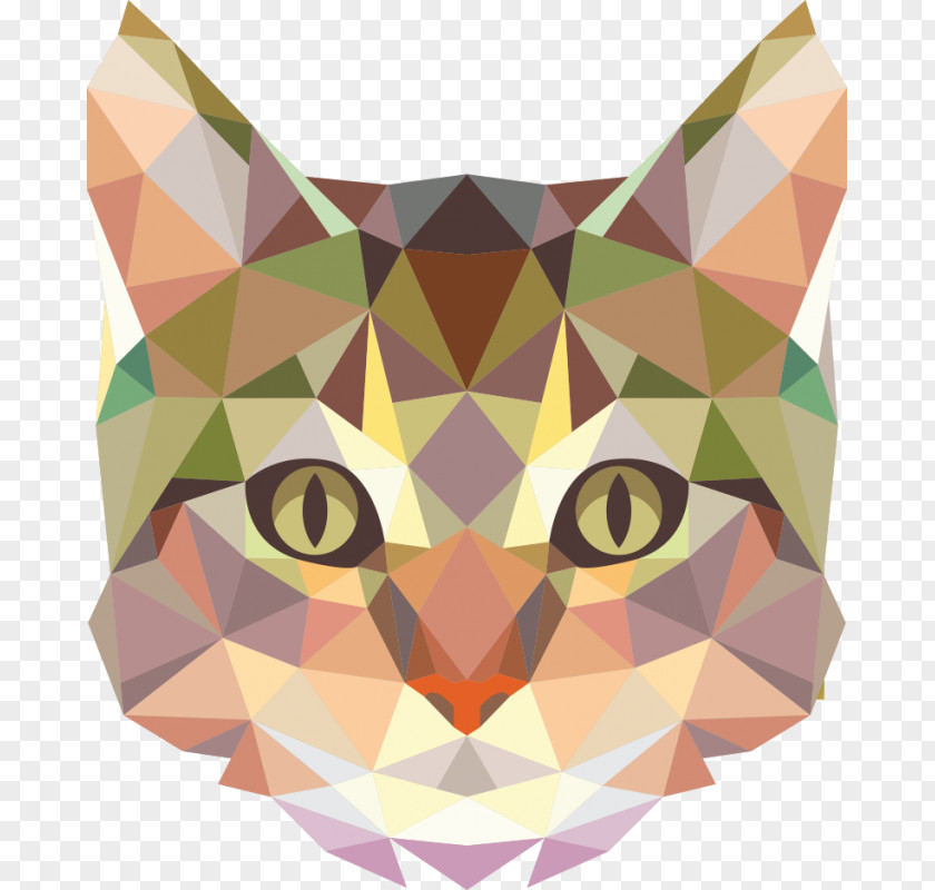 Kitten Wall Decal Sphynx Cat Geometry Animal PNG
