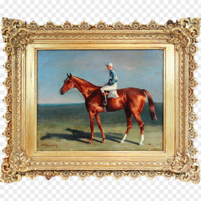 Horse Jockey Oil Painting Equestrian PNG