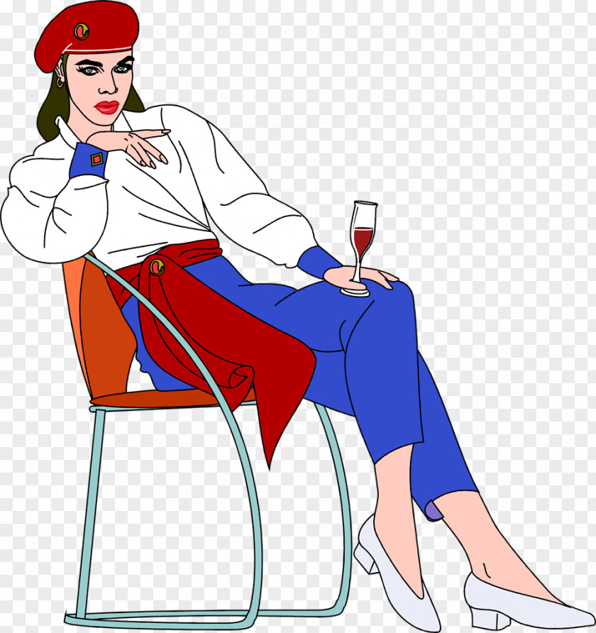 Woman Sitting Wine Clip Art PNG