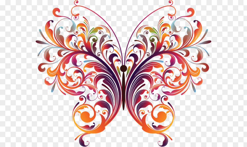 Butterfly Floral Design PNG