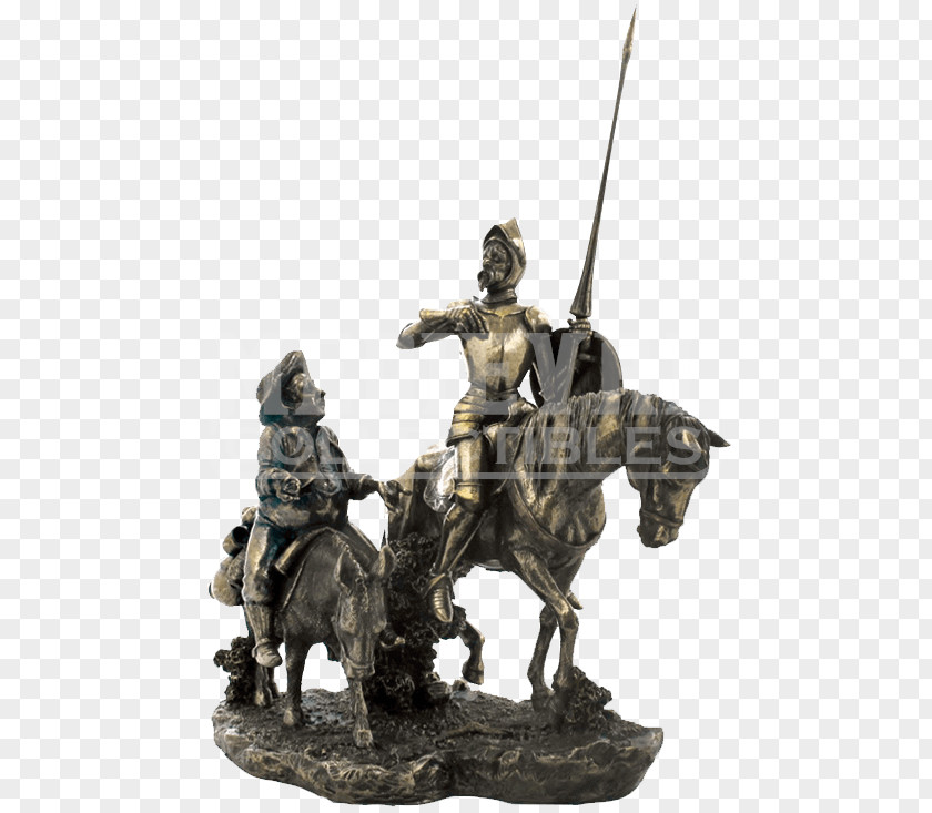 Knight Don Quixote Sancho Panza Sculpture Statue PNG