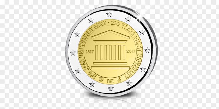 Euro Currency 2 Commemorative Coins PNG