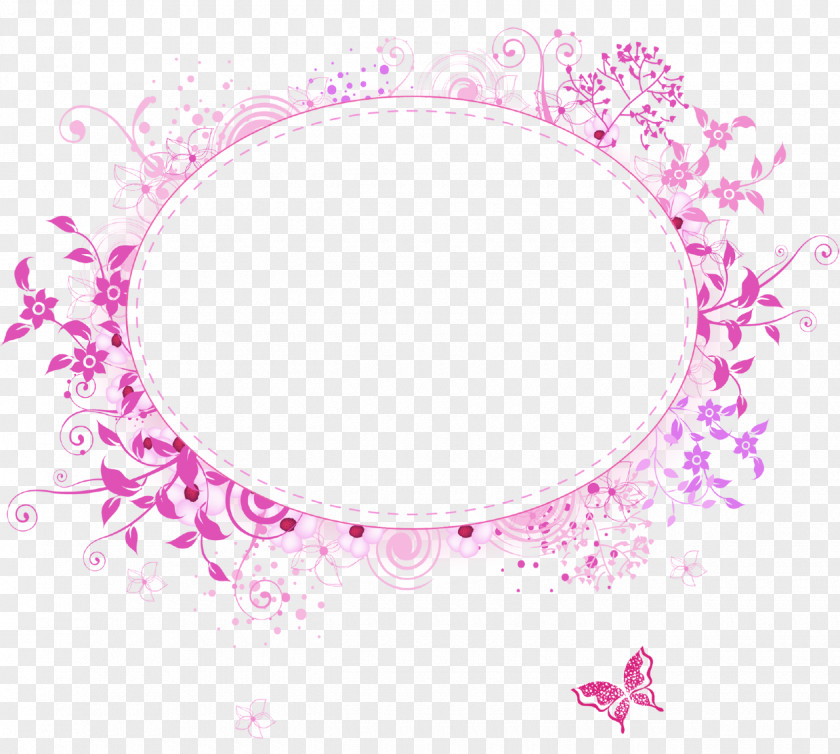 Pink Flower Frame Transparent Image Picture Clip Art PNG