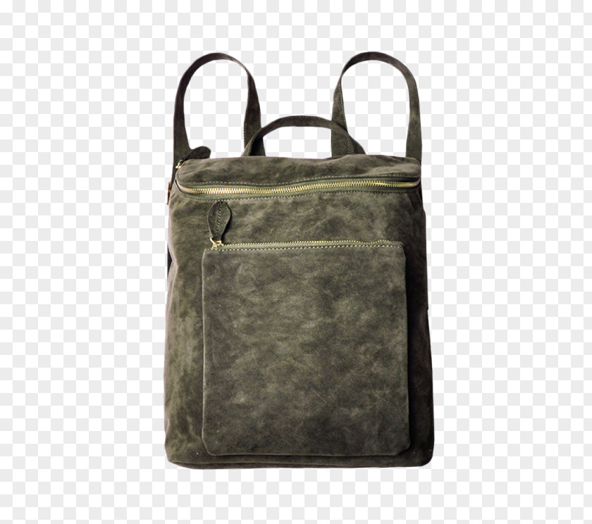 Small Army Green Backpack Handbag Suede Zipper PNG