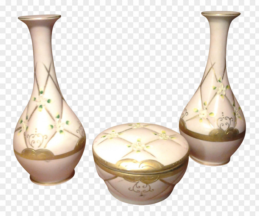 Ceramic Three-piece Vase Pottery PNG