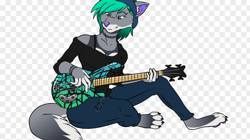 Bass Guitar Cartoon Character PNG