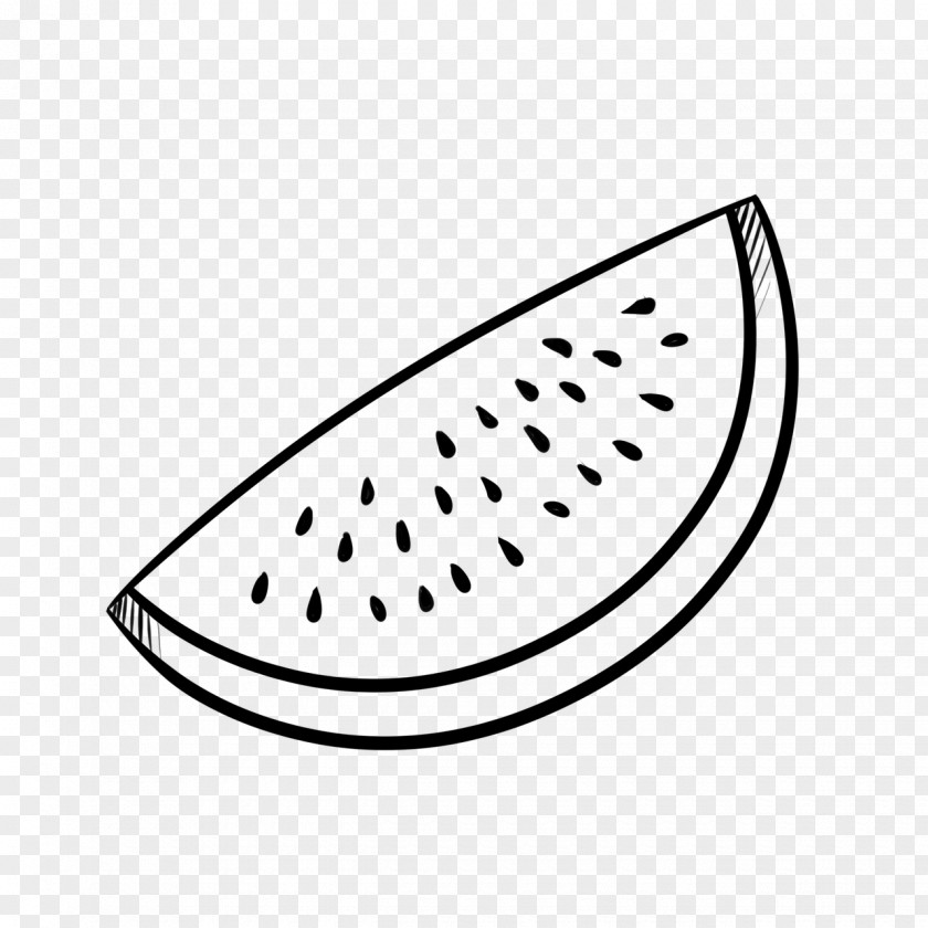 Watermelon Line Art Drawing Black And White PNG