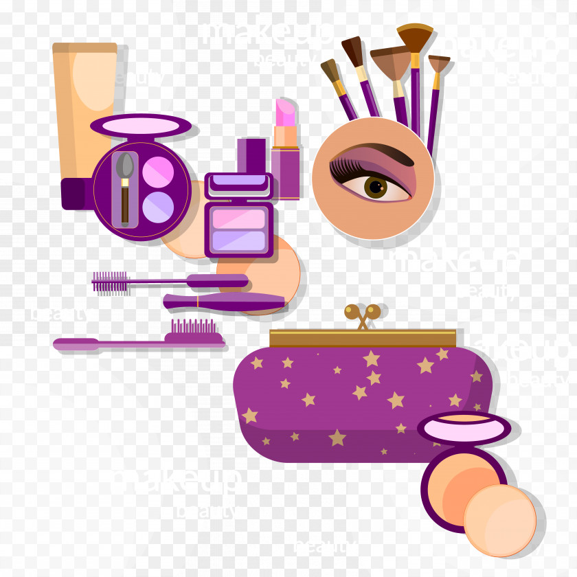 Purple Tones Women Cosmetics Eye Shadow Clip Art PNG