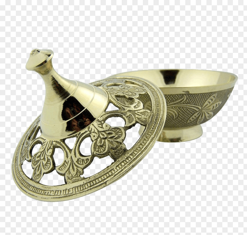 Table Censer Brass Wood Charcoal PNG