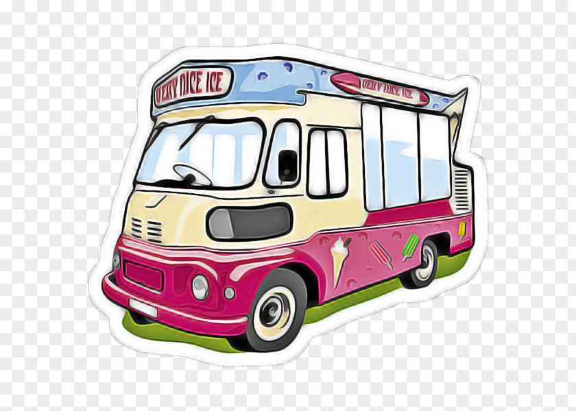 Van Cartoon Car Ice Cream Truck PNG