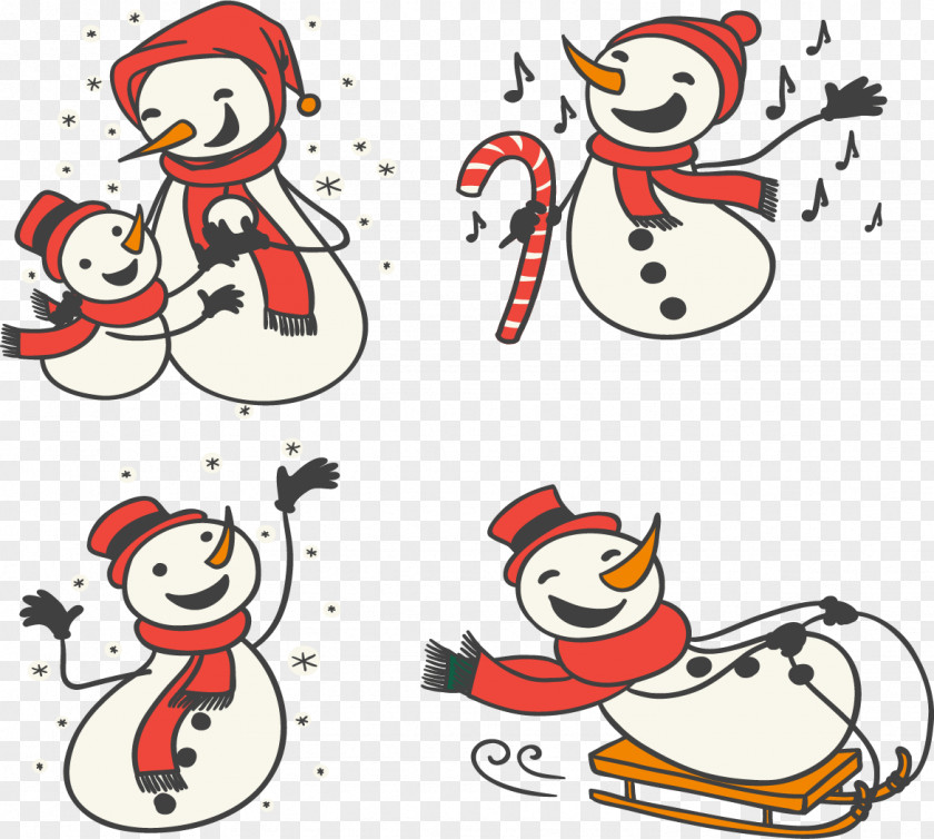 Winter Cute Snowman Clip Art PNG