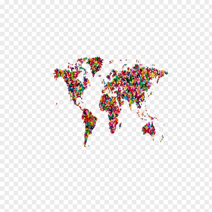 World Map Globe Art PNG